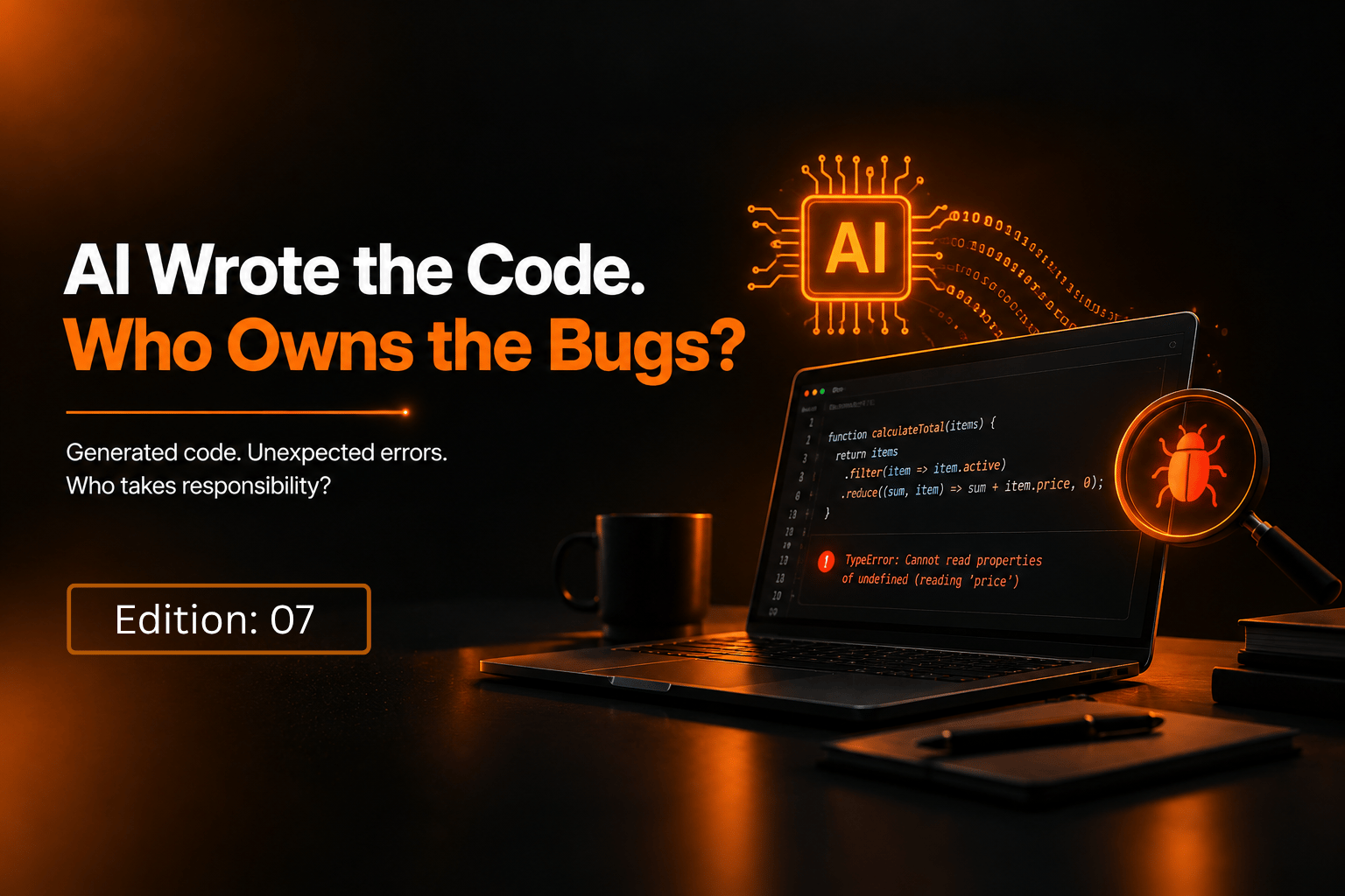 AI-generated code reviewed and tested by a software development team before production release