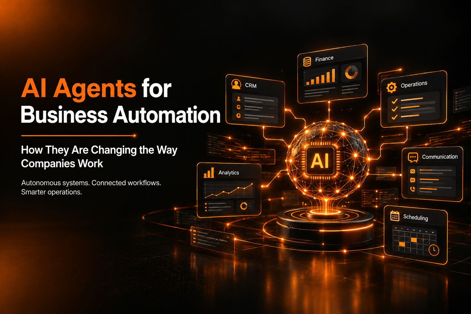 AI Agents for Business Automation: How They Are Changing the Way Companies Work Companies are moving past simple chatbots and fixed-rule automations. A new class of software—AI agents—can now plan, decide, and act across multiple tools to complete multi-step business tasks with limited human input. In 2026, agentic AI has shifted from pilot projects to real production use: more than seven in ten enterprises report using AI agents for activities like data management and customer support, and many expect a large share of their processes to be redesigned around agents in the coming years. What exactly is an AI agent? An AI agent is an autonomous software program that uses artificial intelligence to understand goals, choose actions, and execute tasks across systems such as email, CRM, ERP, spreadsheets, and internal APIs. Unlike traditional scripts, agents do not follow a rigid sequence. They interpret context, handle exceptions, and adapt when data or conditions change. For example, instead of manually pulling sales data, calculating trends, writing a summary, and emailing a report, a business user can ask an agent to “prepare last quarter’s sales performance summary and send it to the sales lead.” The agent retrieves data, performs calculations, drafts insights, validates figures, and delivers the final output—while logging its steps for review. How AI agents differ from traditional automation Conventional automation and RPA excel at stable, repetitive tasks with clear rules and structured inputs. AI agents are designed for workflows that involve unstructured data, judgment calls, exceptions, and coordination across multiple platforms. Aspect Traditional automation / RPA AI agents Best suited for Deterministic, high-volume, low-variation tasks Unstructured data, exceptions, adaptive decisions Decision logic Fixed rules and scripts Contextual reasoning and planning System coordination Limited, predefined integrations Can work across CRM, ERP, email, documents, and more Exception handling Often breaks or needs manual fix Can interpret issues, reroute, or request clarification Setup style Process must be fully defined in advance Goal-oriented; agent determines steps Most organizations are adopting hybrid models: RPA handles predictable execution, AI agents manage reasoning and edge cases, and workflow platforms orchestrate the full process. Where AI agents are creating the most value Research in 2026 points to three areas with the strongest near-term impact from AI agents: customer service (55%), marketing and sales (46%), and supply chain, logistics, and operations (44%). Customer service and support Agents now triage incoming tickets, retrieve account and order details, draft responses, and escalate complex cases with full context. Many businesses keep humans in the loop for sensitive or high-stakes interactions, ensuring quality and accountability. Marketing and sales Agentic AI supports campaign planning, content creation, audience segmentation, and performance optimization. McKinsey estimates that AI agents could eventually handle around 60% of work across core marketing workflows. In sales, agents assist with lead research, outreach sequencing, meeting summaries, CRM updates, and follow-up reminders. Finance and back office Agents reconcile transactions, match invoices to purchase orders, flag anomalies, and prepare monthly reports. They can also support budgeting and forecasting by pulling data from accounting systems and spreadsheets. Operations, supply chain, and logistics AI agents monitor inventory levels, predict stockouts, coordinate with suppliers, update shipment statuses, and generate operational dashboards. They also help with workforce scheduling and exception management in delivery and fulfillment. IT and internal workflows Common use cases include employee help desks, access requests, onboarding checklists, incident triage, and basic software engineering support such as test generation, code review assistance, and documentation. Adoption reality in 2026 Enterprise adoption is accelerating but still uneven. Surveys indicate that 72% of enterprises now use AI agents for tasks like data management and customer support, and 79% of companies are adopting AI agents in some form. However, only around 15–18% of large organizations have achieved broad, coordinated agent deployment, meaning most are still in pilot or departmental stages. Early adopters emphasize that success depends on focused deployments, clear outcome metrics, and business teams willing to redesign processes from the ground up. Deloitte predicts that up to half of organizations will allocate more than 50% of their digital transformation budgets to AI automation in 2026, with agentic AI receiving an increasing share. Benefits companies are realizing Faster cycle times: Multi-step processes that previously took days can be completed in hours or minutes. Reduced manual effort: Routine data entry, reporting, and coordination tasks shift from humans to agents. Improved consistency: Standardized execution reduces errors and missed steps in workflows like invoicing, onboarding, and support. Better auditability: Agents can log actions, decisions, and outcomes, making it easier to review and optimize processes. Key risks and challenges Despite rapid adoption, significant hurdles remain: Accuracy and trust: Vendors and enterprises cite accuracy, explainability, and security as top concerns. Governance and data fragmentation: Less than a quarter of enterprises have reached scaled production deployment, partly due to siloed data and unclear governance. High project failure rate: While 79% of companies are adopting agents, more than 40% of agentic projects may be cancelled, often due to vague goals, poor workflow design, or unrealistic expectations. Human oversight needs: Most businesses still prefer human-in-the-loop models, especially for customer-facing and financial processes. How to implement AI agents successfully Organizations that extract real value from AI agents follow a disciplined approach: Start with a clear business outcome Define success in terms of faster response times, fewer errors, reduced cycle time, or cost savings—not just “using AI.” Select high-impact, well-bounded workflows Ideal candidates are digital processes with clear inputs and outputs that involve multiple systems, such as ticket triage, report generation, or invoice reconciliation. Redesign the workflow, don’t just overlay AI Leading companies simplify steps, clarify ownership, and remove unnecessary approvals before introducing agents. Keep humans in the loop where it matters For critical decisions, customer communications, and financial transactions, maintain human review and override capabilities. Human-in-the-loop remains the most common management approach in 2026. Integrate with existing systems and data Agents must connect to CRM, ERP, help desk, document storage, and communication tools. Data quality and access controls directly affect performance and trust. Measure outcomes, not just activity Track business metrics such as resolution time, error rates, cost per transaction, or conversion rates instead of only counting “tasks automated.” What this means for custom software and platforms AI agents are changing how companies think about building software: From static forms to goal-driven workflows: Teams design processes where agents coordinate tasks, data, and people instead of relying solely on rigid screens and forms. From monolithic systems to modular, agent-powered services: Workflows become more modular, powered by specialized agents built internally or consumed via SaaS and third-party providers. From seat-based licensing to outcome-based models: As SaaS applications embed agents, pricing may shift toward usage- and outcome-based models rather than pure per-seat licensing. For businesses considering custom platforms, the question is no longer just “what features do we need?” but “which workflows can agents execute, and where do humans need to stay in control?” The next phase: multi-agent systems and orchestration In 2026, the focus is shifting from single agents to multi-agent systems, where specialized agents collaborate under central coordination. Both Forrester and Gartner see 2026 as a breakthrough year for multi-agent architectures in enterprises. Deloitte highlights that AI agent orchestration—coordinating role-specific agents across domains—will be essential to unlock their full potential as organizations scale. This means future automation will look less like a single “super-bot” and more like a team of specialized agents: one for data retrieval, one for analysis, one for communication, and one for exception handling—all working together under defined governance and security policies. Conclusion: Turning AI agents into real business advantage AI agents are not replacing teams, but they are reshaping how work gets done. Companies that treat agents as workflow partners—backed by clear goals, clean data, and strong governance—are the ones converting experimentation into measurable operational gains. If your organization is exploring AI agents for automation, now is the time to move from scattered pilots to structured, outcome-driven programs. QTO Dev helps businesses design and implement agentic workflows that integrate with your existing systems and data. Whether you need a Market Intelligence platform that continuously gathers, analyzes, and summarizes data from multiple sources, or a modern ERP system that connects finance, operations, sales, and inventory with AI-powered automation, our team can architect a solution tailored to your goals. Book a discovery call with QTO Dev to discuss how AI agents, Market Intelligence, and ERP can work together to streamline your operations, improve decision-making, and support sustainable growth. 05 tags' AI Agents Business Automation Agentic AI Workflow Automation Enterprise AI img alt AI agents automating business workflows across CRM, ERP, and communication tools in 2026